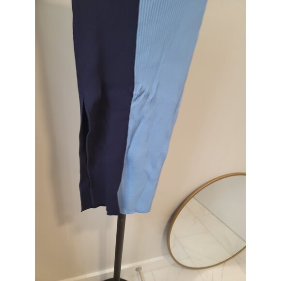 Staud Lorraine Skirt Blue Navy Blue Midi Rib Knit XS - Picture 4 of 6